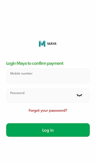 Step 3: Please log in to your Maya account.